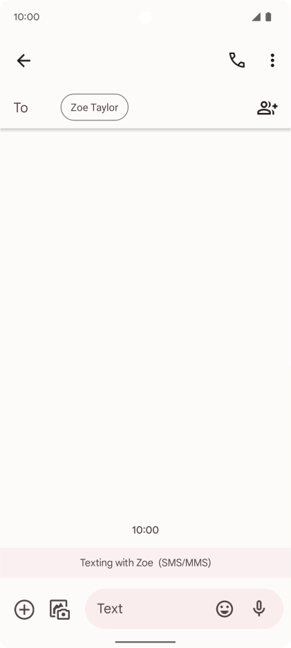 Press the text input field and write the text for your SMS.