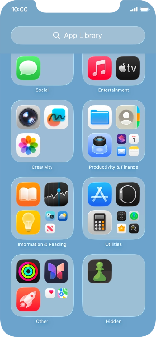 Press and hold the required app.