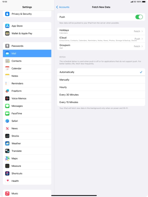 Press the indicator next to 