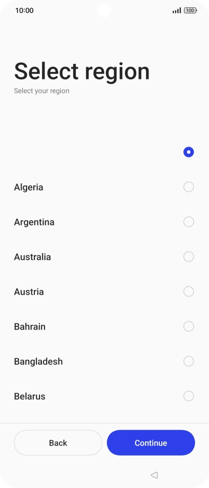 Press the required region.