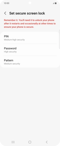 Press the required phone lock code and follow the instructions on the screen to create an additional phone lock code.