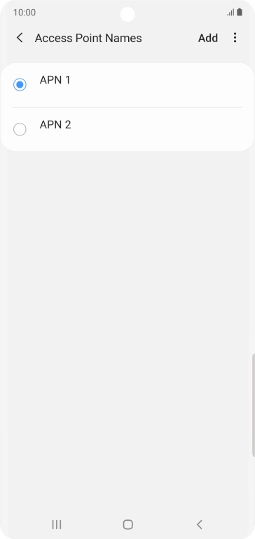 Press the field next to the data connection to activate it.