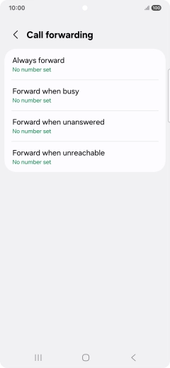 Press the required divert type.