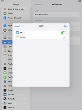 Press Save. Your email account has now been set up. To select more settings for incoming and outgoing server, proceed with the following steps.