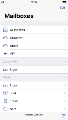 Press the required email account.