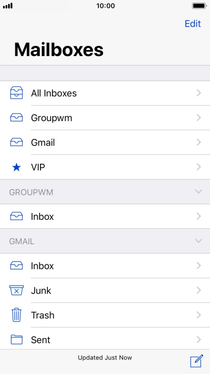 Press the required email account.