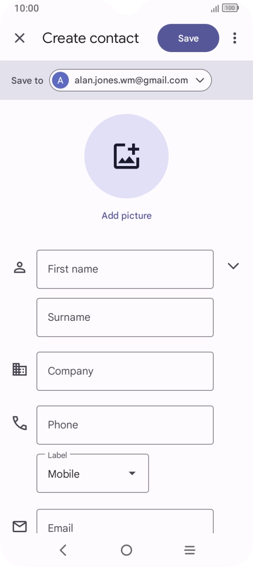 Press the address book drop down list.