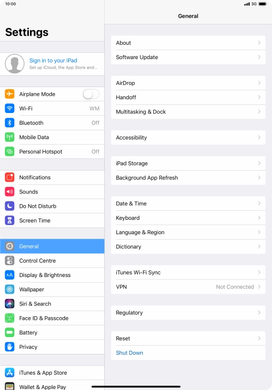 Press Sign in to your iPad.
