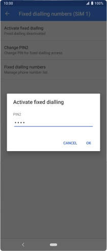 Key in your PIN2 and press OK. The default PIN2 is 0000.