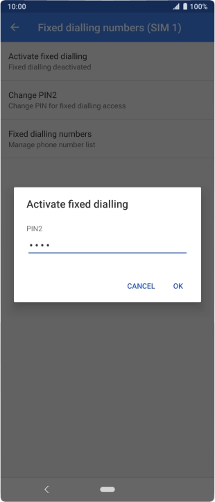 Key in your PIN2 and press OK. The default PIN2 is 0000.