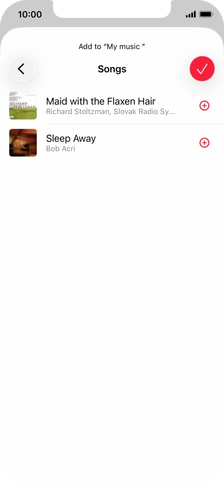 Go to the required category and press the add icon next to the required audio file.