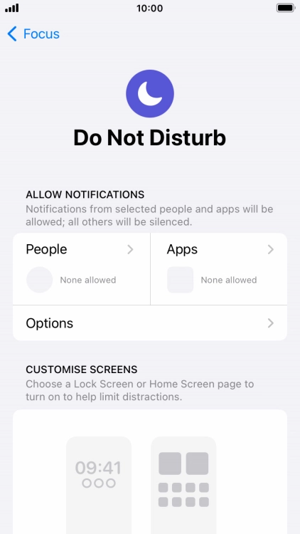 Press People and follow the instructions on the screen to select which contacts you would like to receive calls and notifications from when Do Not Disturb is turned on.