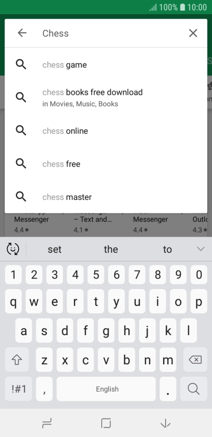Key in the name or subject of the required app and press the search icon.