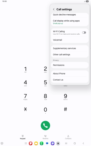 Press Supplementary services.
