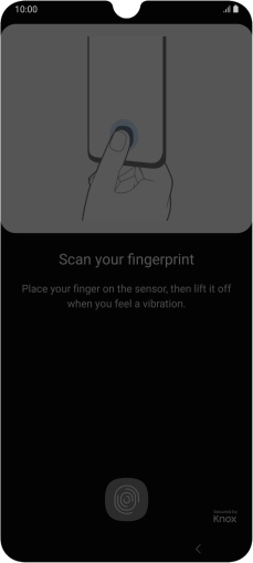 Follow the instructions on the screen to create the phone lock code using your fingerprint.