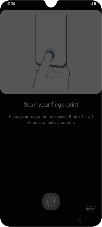 Follow the instructions on the screen to create the phone lock code using your fingerprint.