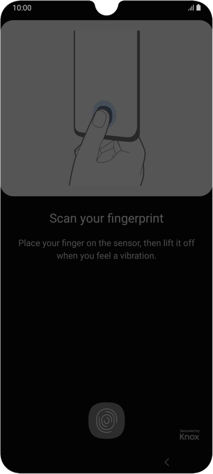 Follow the instructions on the screen to create the phone lock code using your fingerprint.