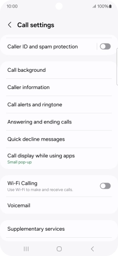 Press Supplementary services.