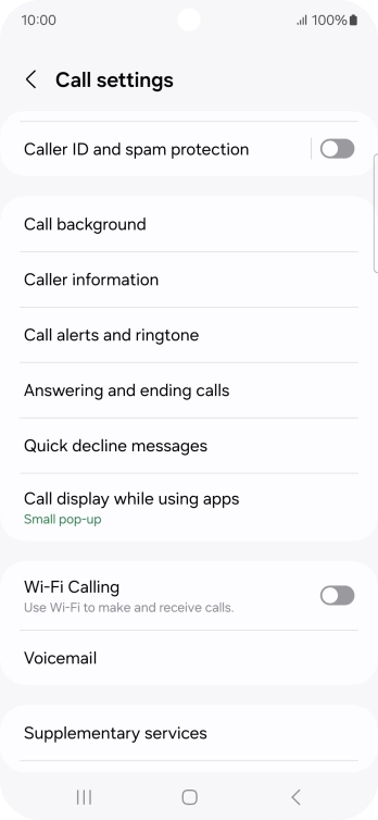 Press Supplementary services.