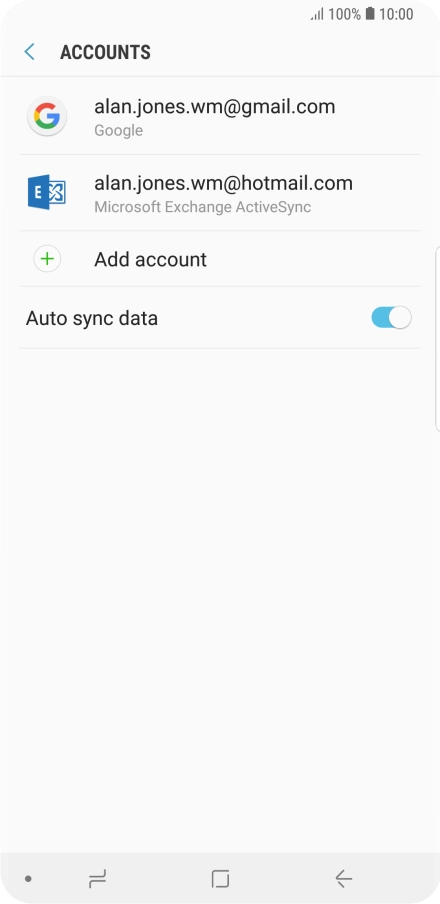 If this screen is displayed, you email account has been recognised and set up automatically. Follow the instructions on the screen to key in more information and finish setting up your phone.