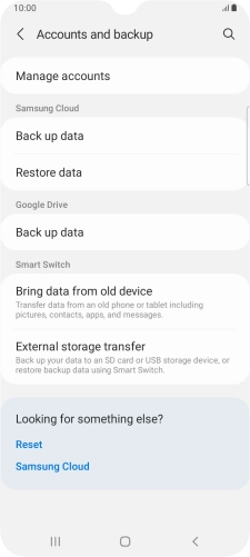 Press Manage accounts.