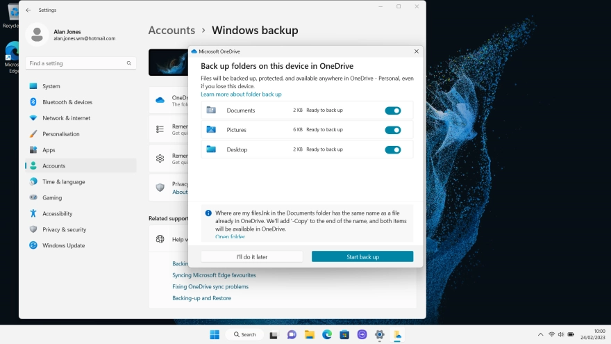 Click Start back up.