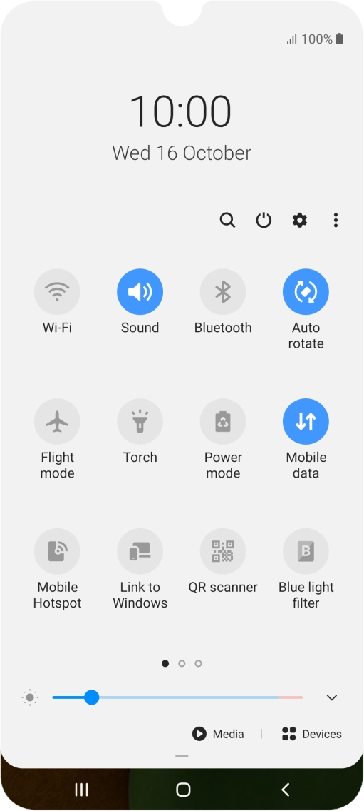 Press the settings icon.