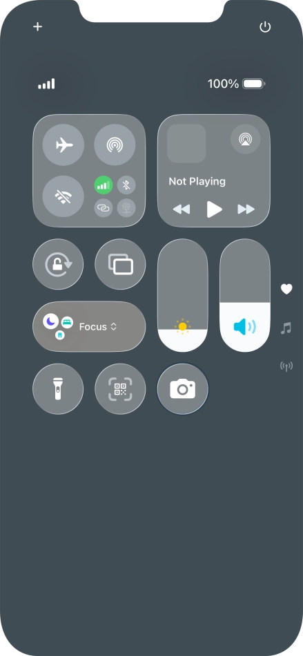 Press the flight mode icon to turn the function on or off.
