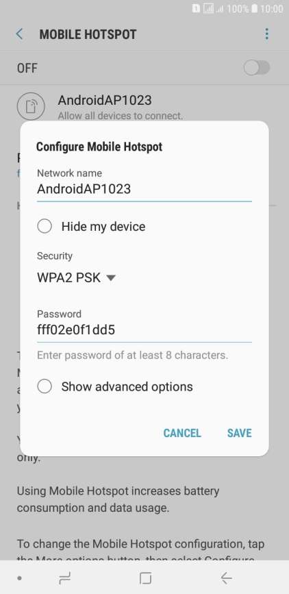 Press the field below 