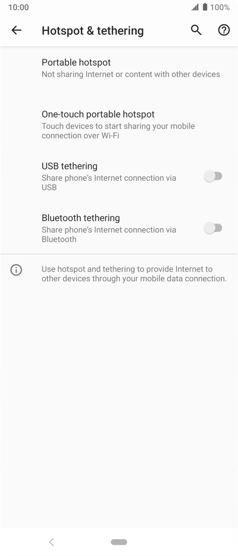 Press Portable hotspot.