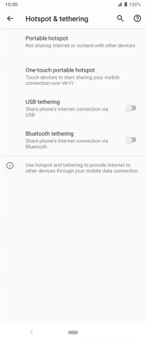 Press Portable hotspot.