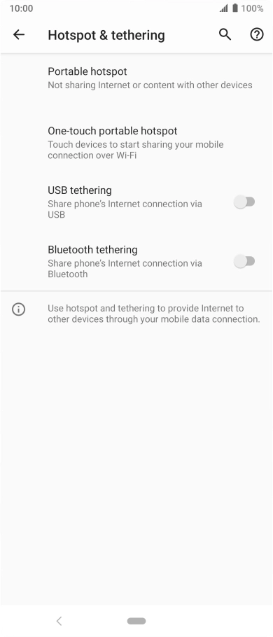 Press Portable hotspot.