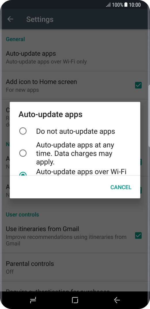 Press Do not auto-update apps to turn off the function.