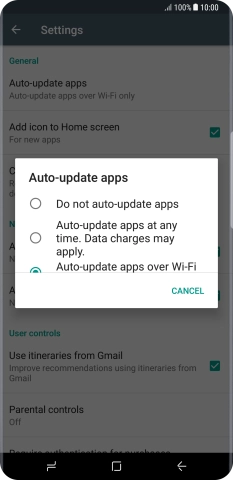 Press Do not auto-update apps to turn off the function.