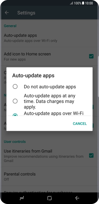 Press Do not auto-update apps to turn off the function.
