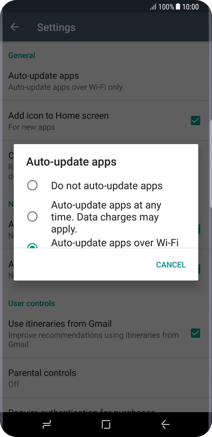 Press Do not auto-update apps to turn off the function.