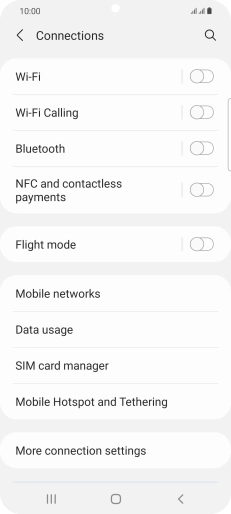 Press Mobile Hotspot and Tethering.