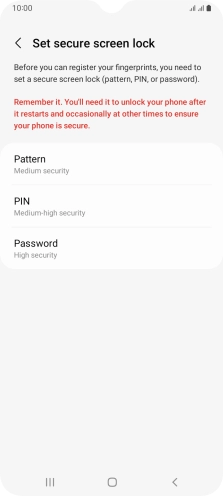 Press the required phone lock code and follow the instructions on the screen to create an additional phone lock code.