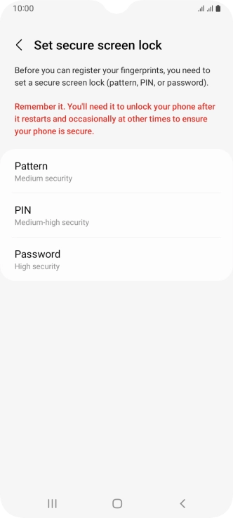 Press the required phone lock code and follow the instructions on the screen to create an additional phone lock code.