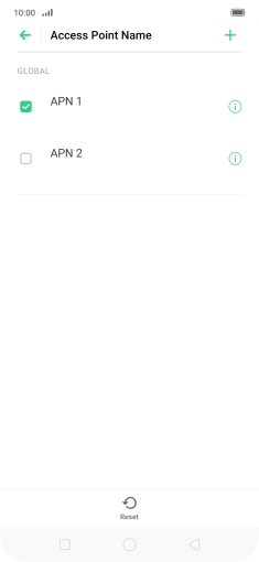 Press the required data connection to activate it.
