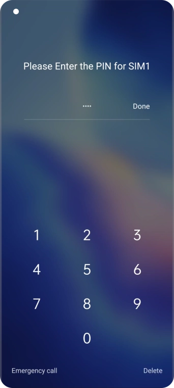 If you're asked to key in your PIN, do so and press Done. The default PIN is 1111.