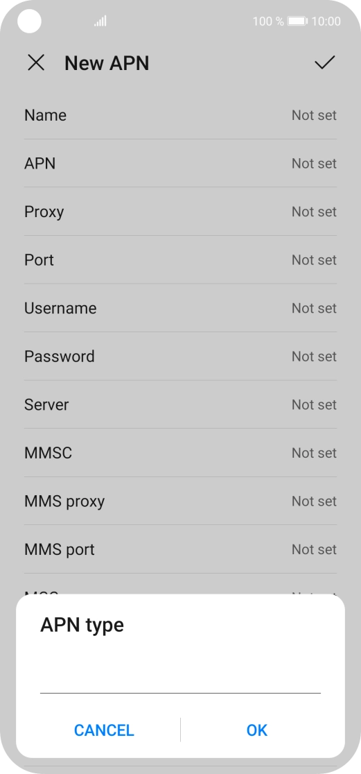 Key in default and press OK.