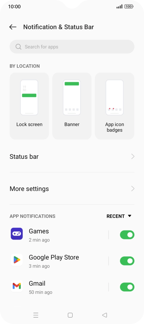 Press the drop down list next to 