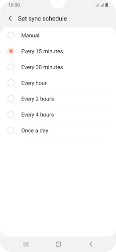 Press the required setting.