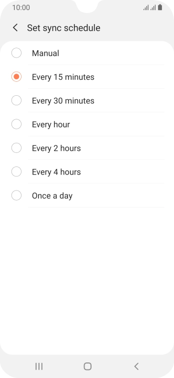Press the required setting.