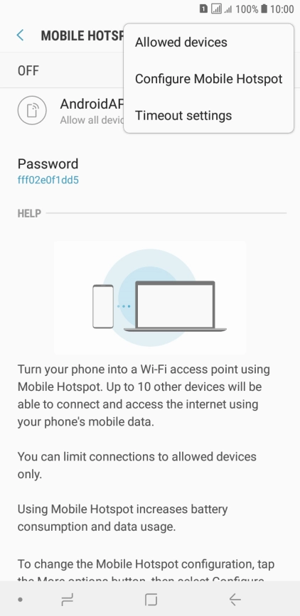 Press Configure Mobile Hotspot.