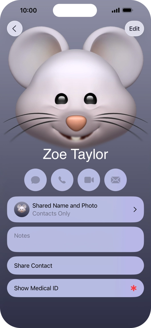 Press Shared Name and Photo.