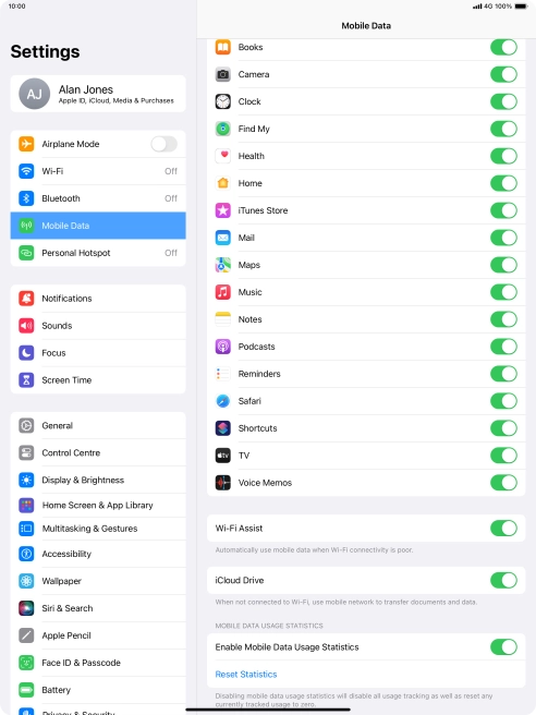 Press the indicator next to 
