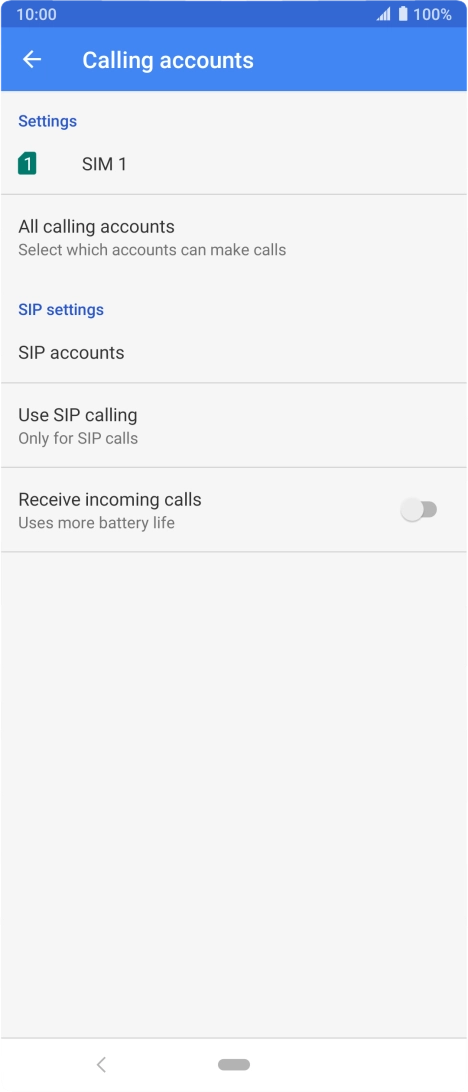 Press the name of the SIM.