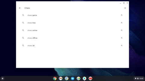 Key in the name or subject of the required app and press enter.